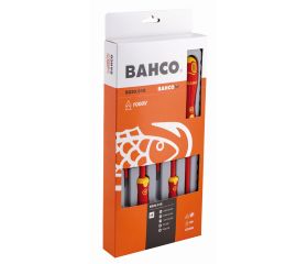 Juego de destornilladores Pozidriv y ranurados aislados VDE BahcoFit con mango multicomponente - cinco unidades | B220.015